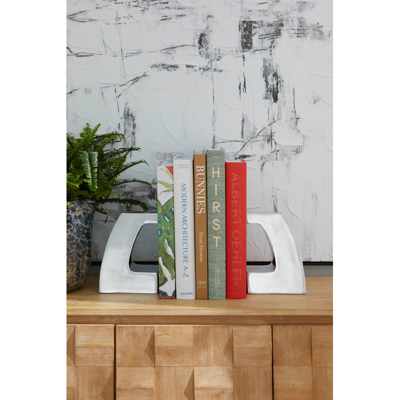 Apostrophe Polished Aluminum Bookends