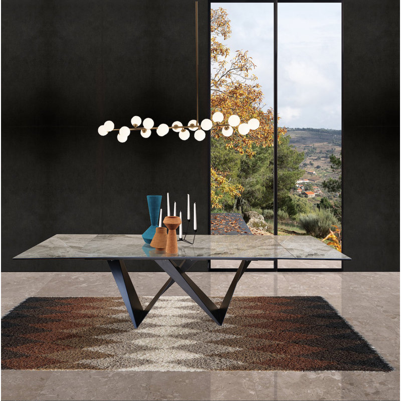 Beyla Extendable Metal Base Dining Table