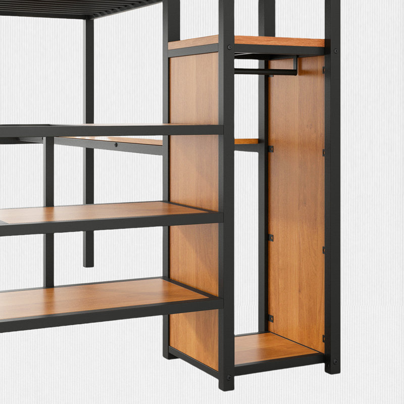 Kids Full Loft Bed, Black