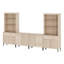 Meuble télé et centre multimédia WAMPAT en bois avec 2 tiroirs et 8 portes pour téléviseurs jusqu'à 75 pouces, console cannelée pour salon, chambre et cinéma maison, beige-1264284914