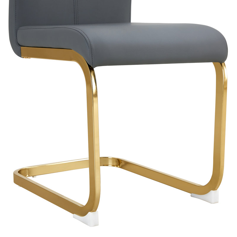 Ensemble de table de salle à manger 5 pièces Modern Glam, Gris foncé, Doré