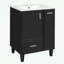 Meuble-lavabo de salle de bain avec lavabo, tablette de porte, tiroir profond et panier coulissant à 2 niveaux-467472834