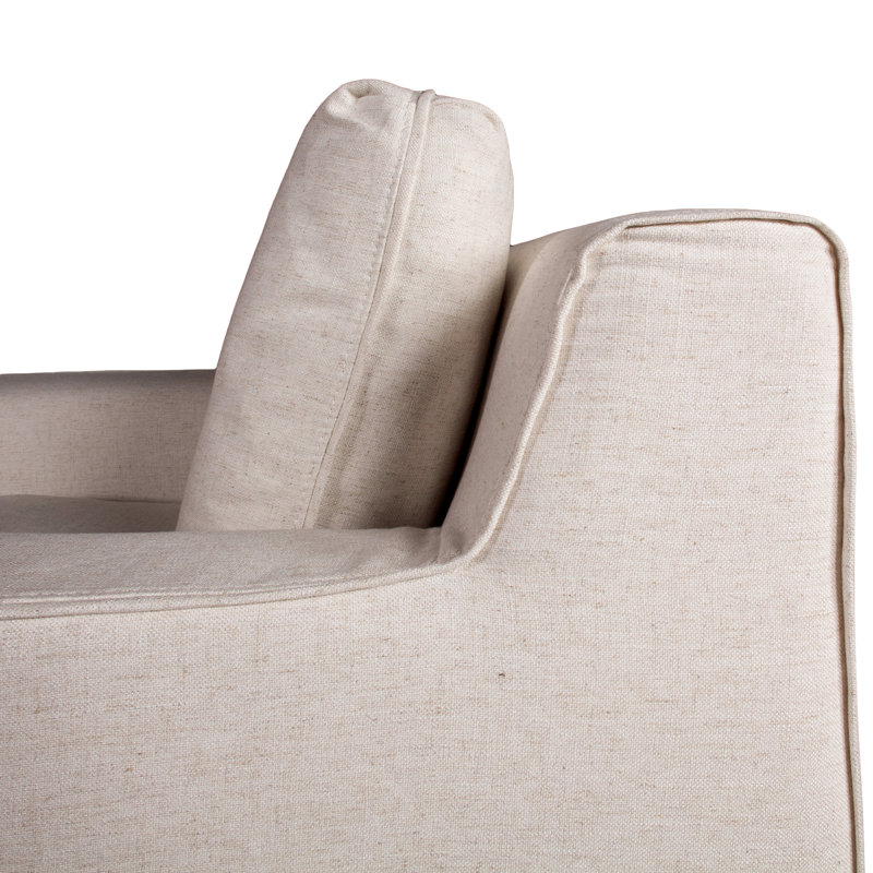 Housse pour fauteuil en lin blanc Oliver