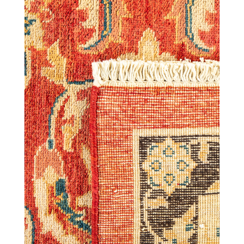 Tyshae One-of-a-Kind 7' 10" X 10' 2" 2010s Wool Area Rug in Orange