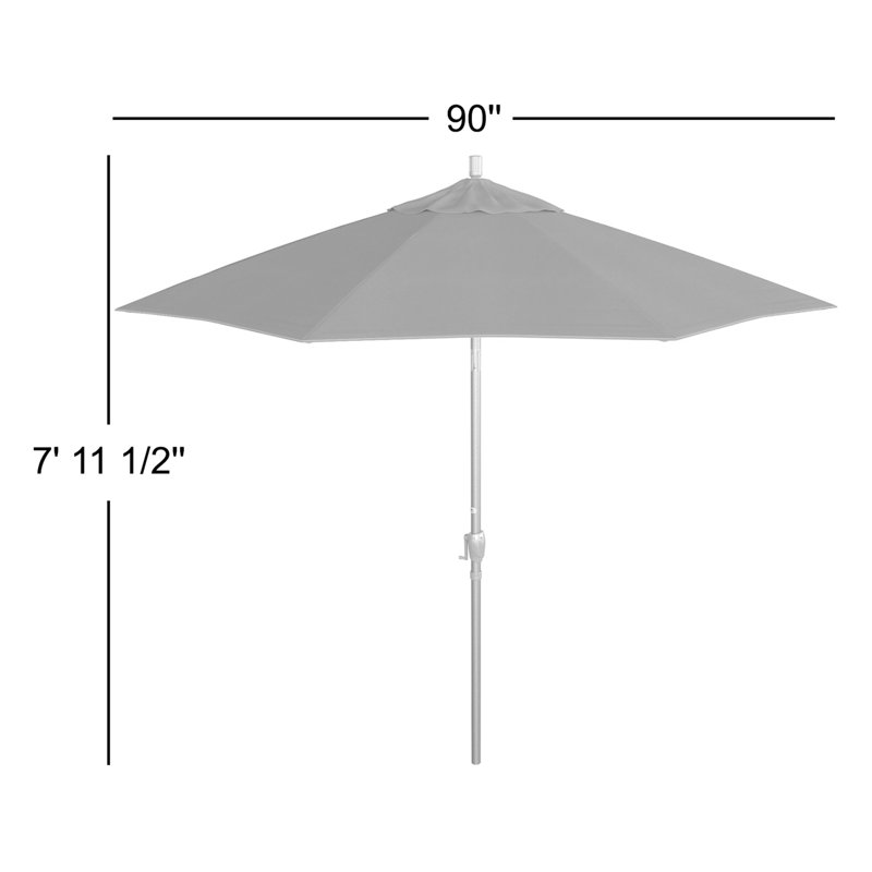 Parasol de marché 7 pi 6 po Lexia, Toile toile Sunbrella® cyan
