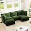 Canapé modulaire en U à housse avec housse - 3 places, assise profonde, chenille, coussins pour le salon, tissu en chenille avec siège 2
