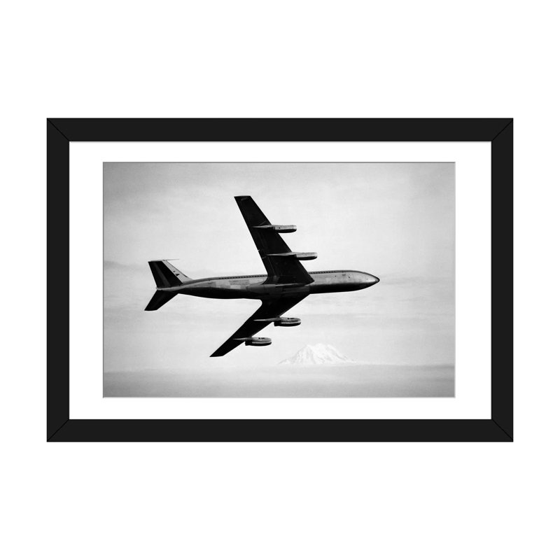 « années 1950-1960 », reproduction de photo sur toile tendue, "-1960 boeing 707", H 16 po x l 24 po x P 1 po, Blanc