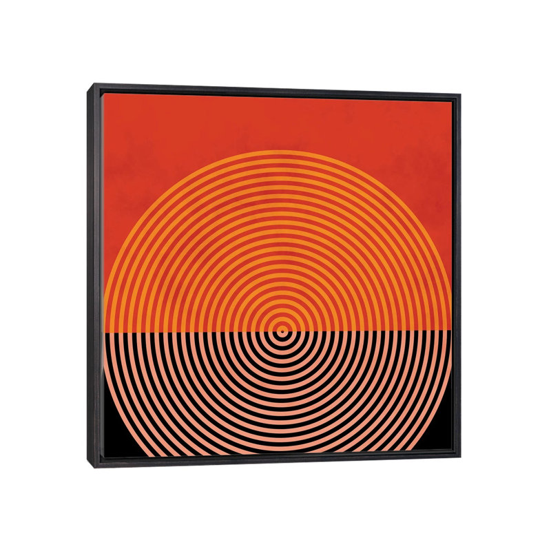 «Lines and Shapes I» par Ana Rut Bré - impression d'art graphique, H 18 po x l 18 po x 1,5 po, Toile avec cadre noir patiné
