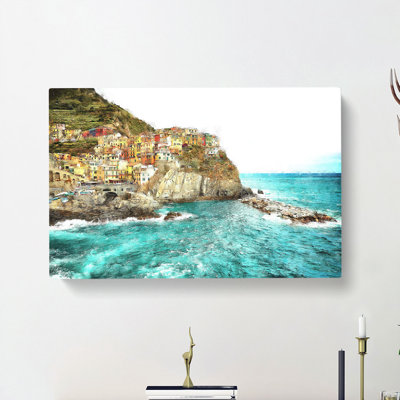 Manorolo Cinque Terre In Italy - Wrapped Canvas