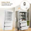 Meuble-lavabo autoportant de 70,1 po de hauteur avec 3 tiroirs, 2 tablettes réglables, peinture imperméable et portes silencieuses à fermeture en douceur en alliage de zinc avec poignées en verre pour un rangement organisé-1362897084
