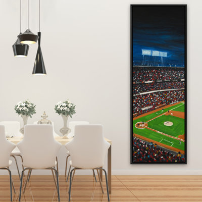 Baseball Game Blue Framed Canvas | Sports Home Decor