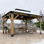 Pavillon de jardin d'extérieur en bois massif - Pavillon de jardin en acier galvanisé à toit rigide