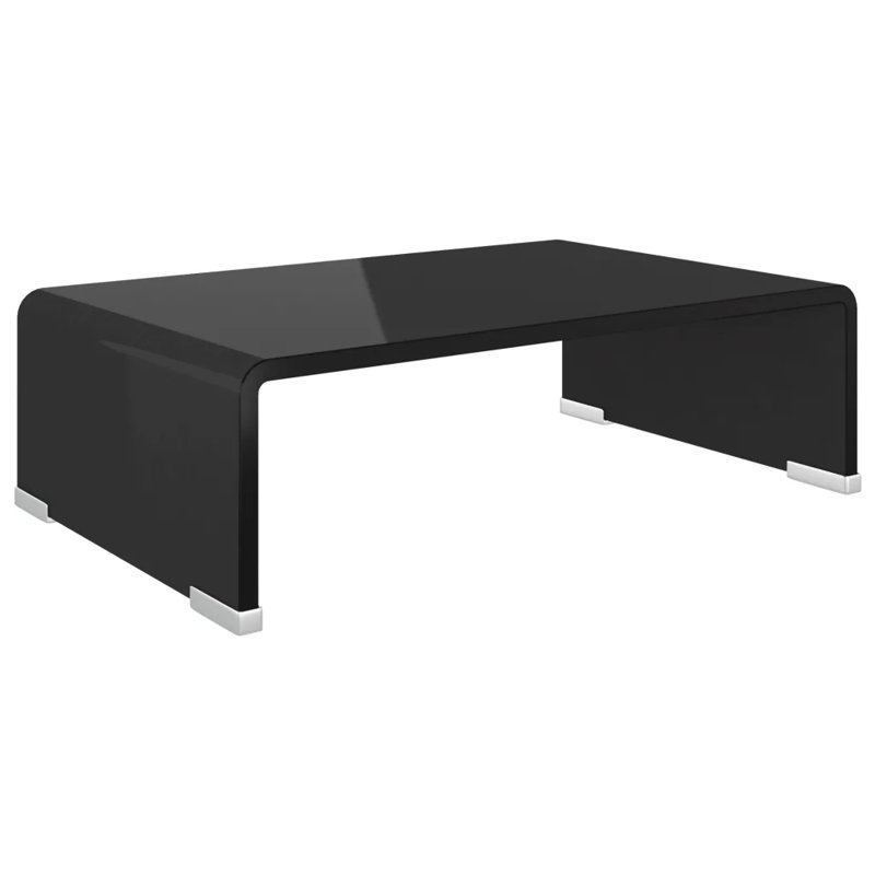 Wakeland TV Stand/Monitor Riser Glass, Black, 40cm