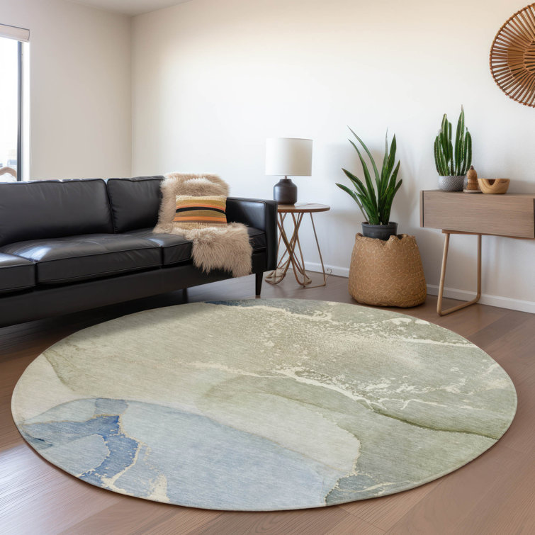 Premium Machine Washable Cerrito AMF517 Blue Rug