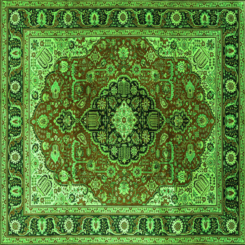 Washable Oriental Indoor Rug, Square 6'