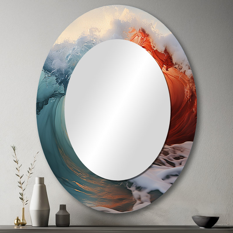 Miroir mural vert et vert, 43 po x 33 po