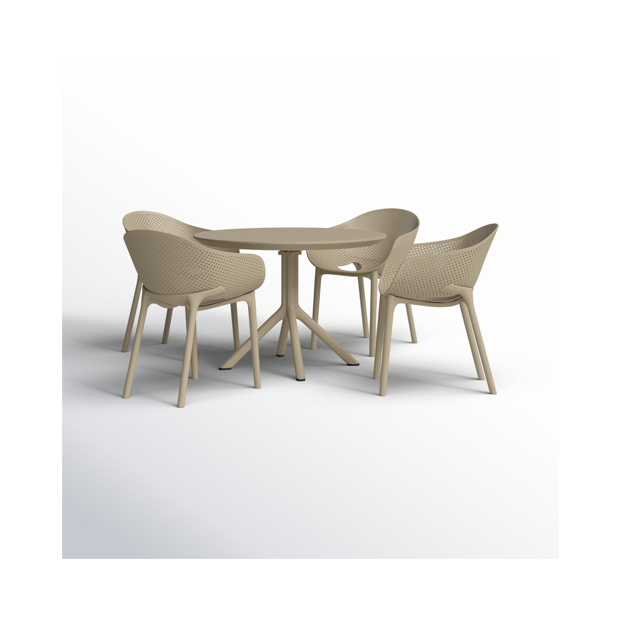 Farrah 41" Round 4 - Person Dining Set, Taupe
