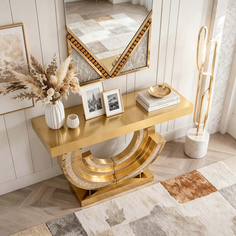 Console à miroir avec hall d'entrée