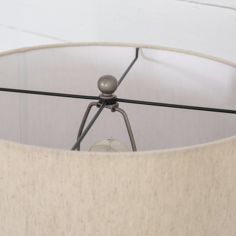 Leander Table Lamp, Pewter