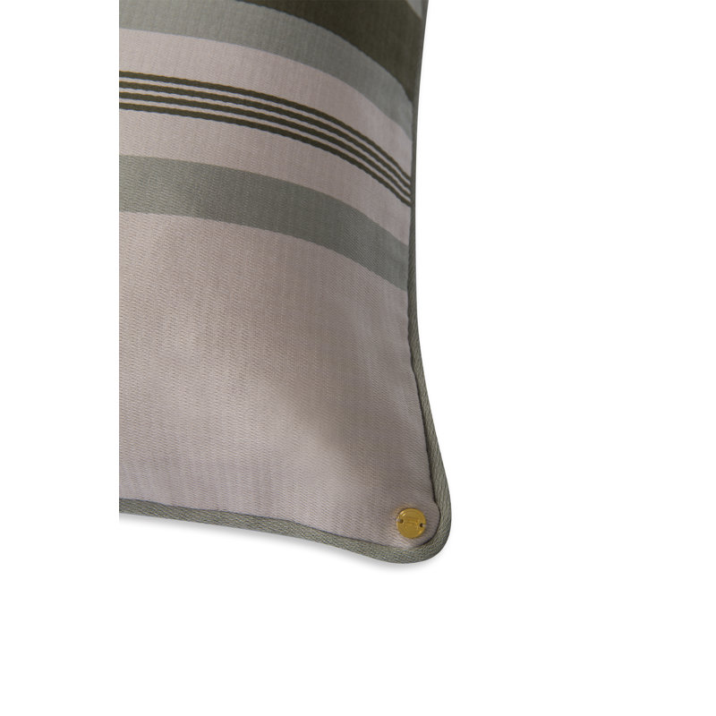 Kutnu Large Multi Stripe Pillow, Stone;Olive