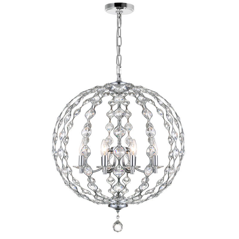 Ben 8 - Light Dimmable Globe Chandelier