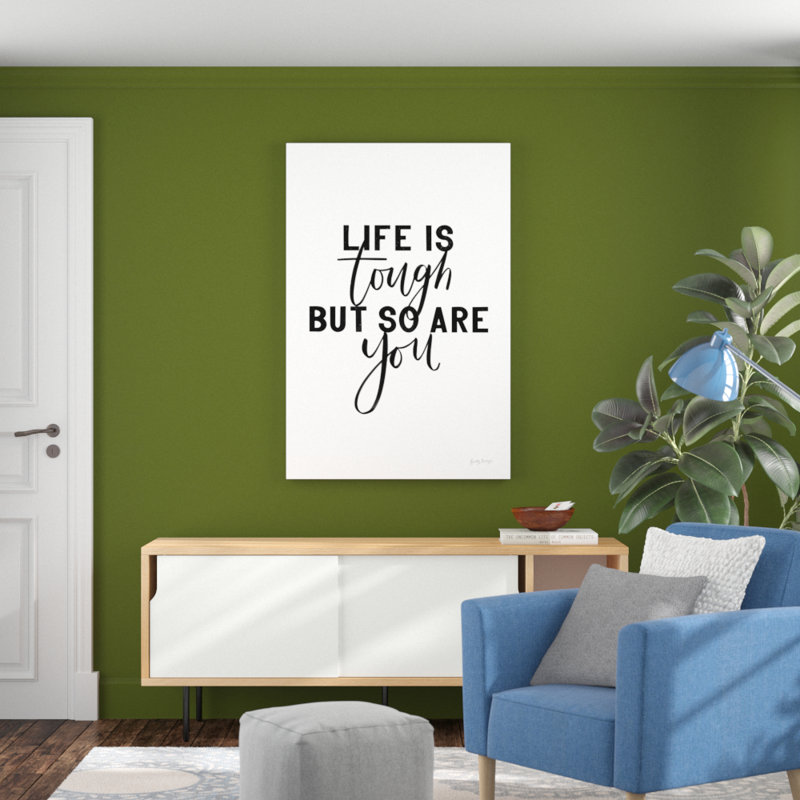 Life Is Tough Bw by Becky Thorns - No Frame Print on Canvas, 122cm H x 81cm W x 3.8cm D