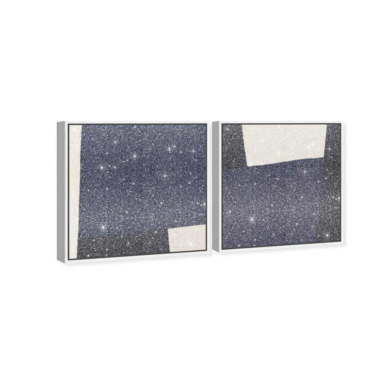 In Blue Set Set by Oliver Gal, 17"H x 17"W, White Floater Frame
