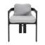 Chaise de patio d'extérieur en aluminium Pula, ensemble de 2, finition noire avec coussin gris-2081810966