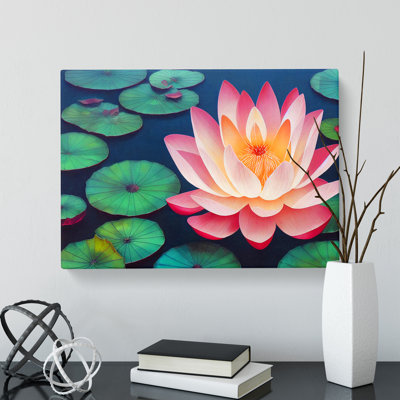 An Appealing Lotus Flower - Wrapped Canvas