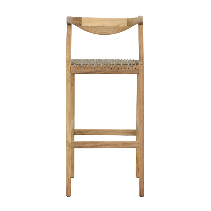 Rosel 41" Tall Teak Wood Bar Stool, Natural