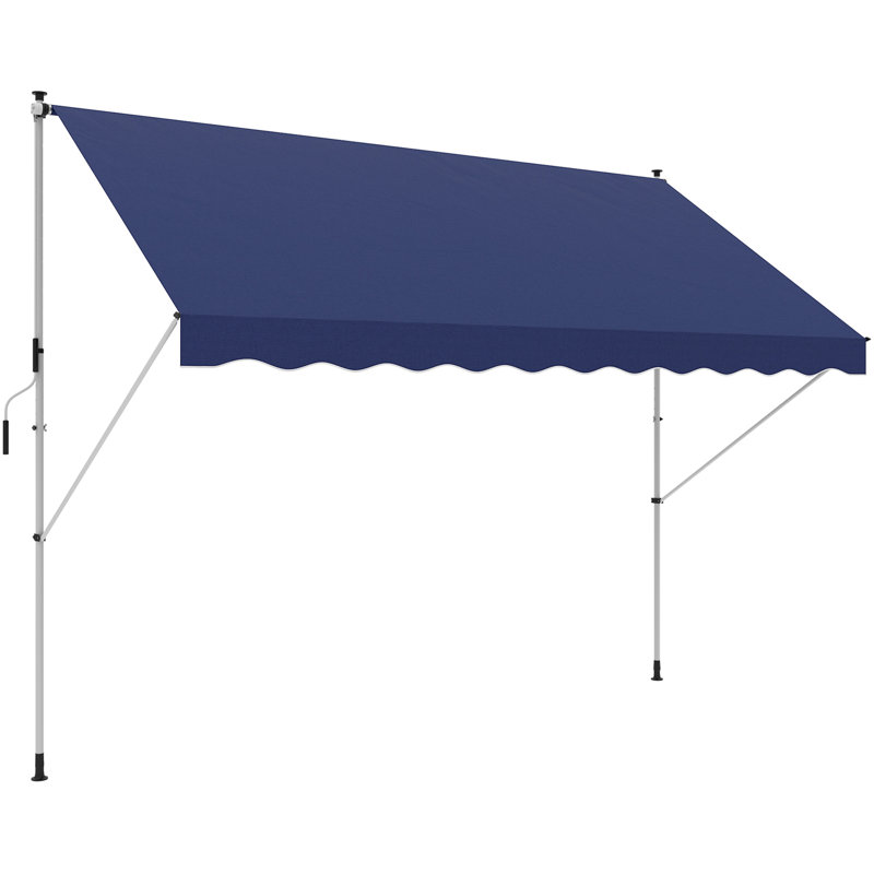 Auvent rétractable 10 x 5 pi, abri de soleil à auvent, bleu marine