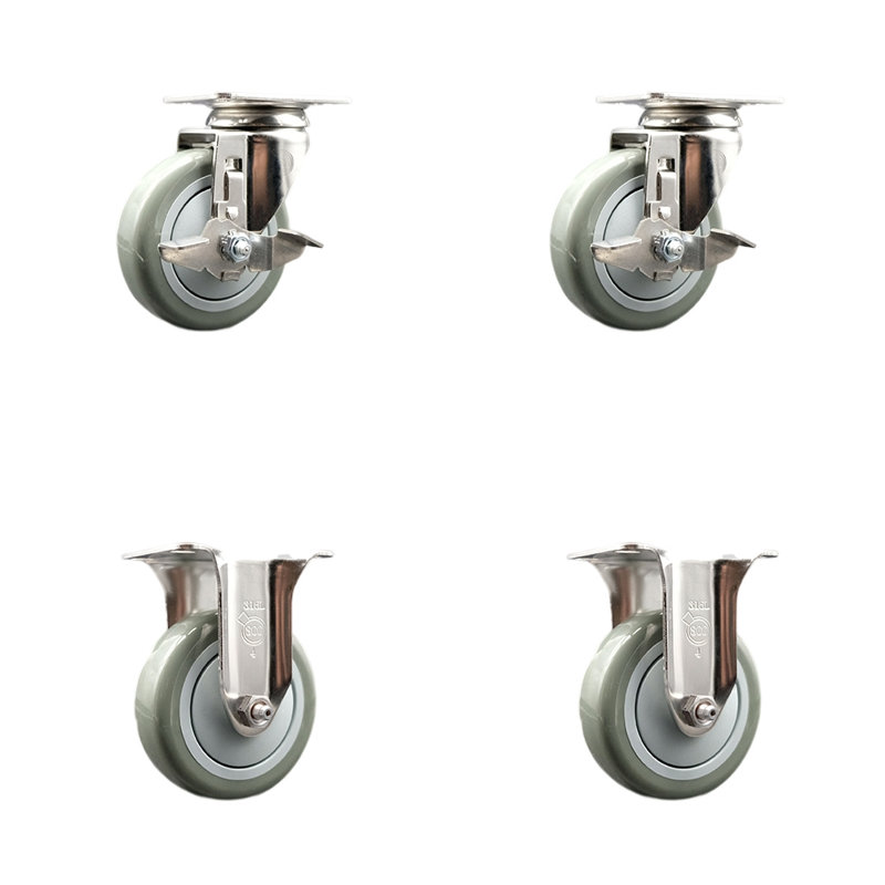 Polyurethane Casters, Gray