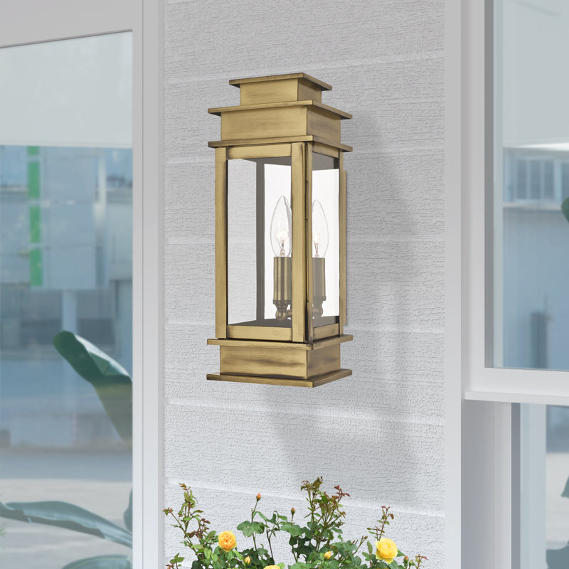 Cortana Wall Light, Antique Brass, 14" H x 5.25" W x 6" D