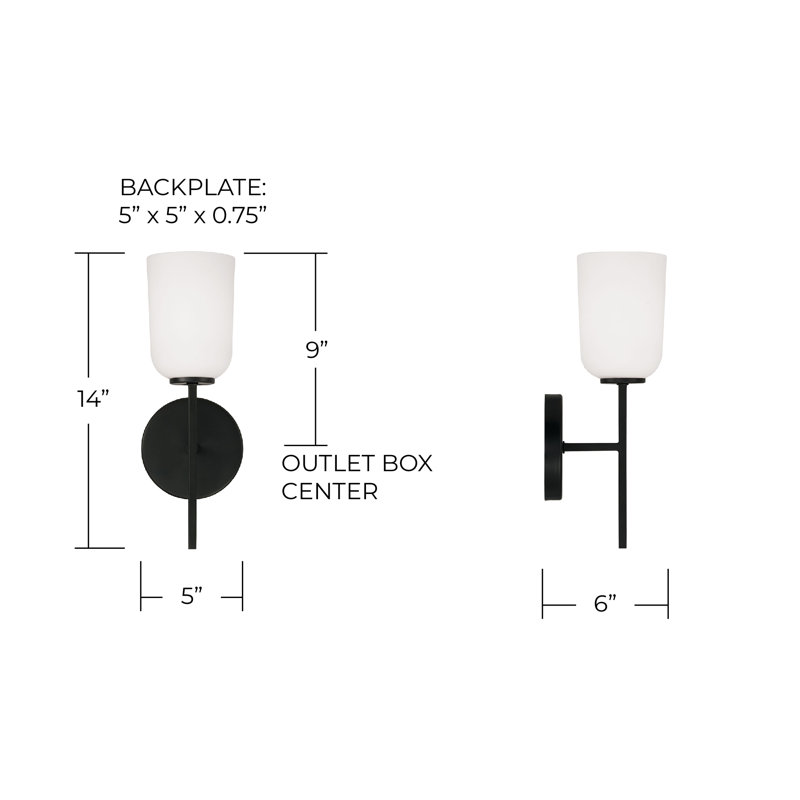 Armed Sconce, Matte Black