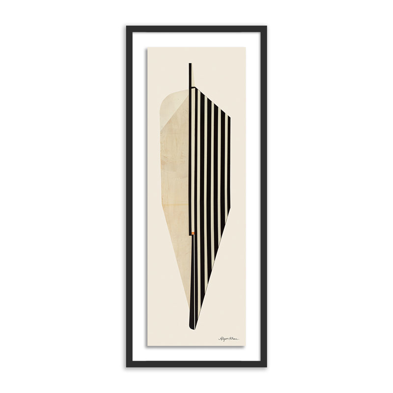 Leaf Print by Alyson Khan, 40" H x 16.5" W, Black Maple Framed