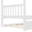 Lit simple en bois avec lit gigogne simple - blanc-539685148