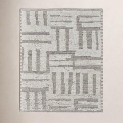 Jalaycia Gray Hand-Woven Geometric Wool Rug