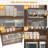 57'' Tall Metal 4 Flip Doors Cabinet, With Ample Storage Space For Bedroom, Office, Living Room, Hallway, Entryway ( Walnut )-798620078