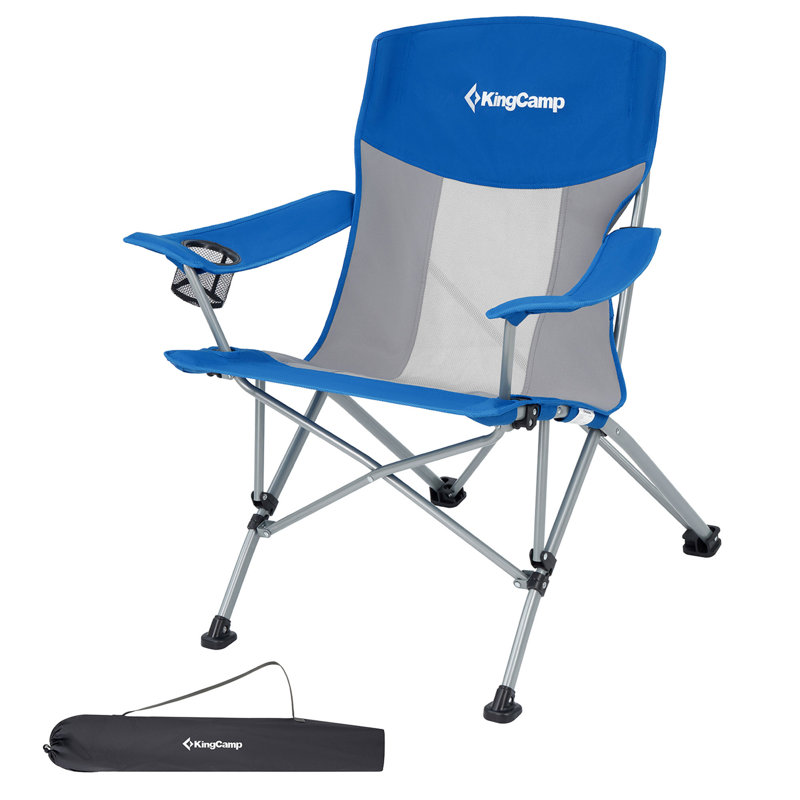 Lightweight Foldable Outdoor Camping Lounger Chair, 2 Pack, Blue/Grey