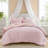 3-Piece Full/Queen Floral Reversible Tufted Chenille Duvet Cover Set,Pink