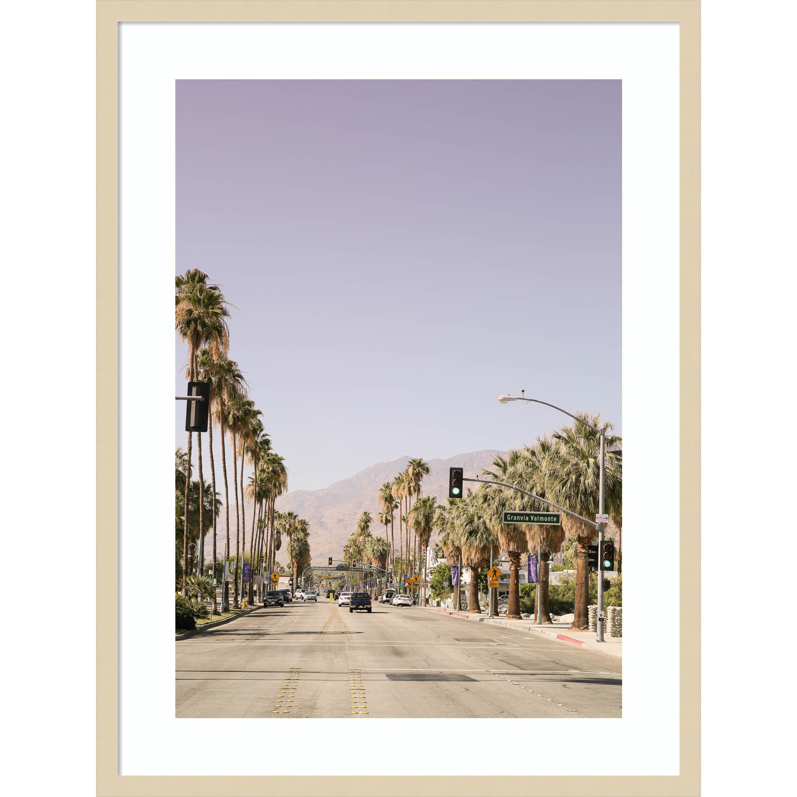 Palm Spring Street by Shot by Clint Wood Framed Wall Art Print, Brown, 33" H x 25" W