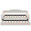 Lit de jour simple rembourré très grand avec éclairage DEL, lit gigogne et structure en bois robuste - Lit plateforme peu encombrant, blanc-1036657058