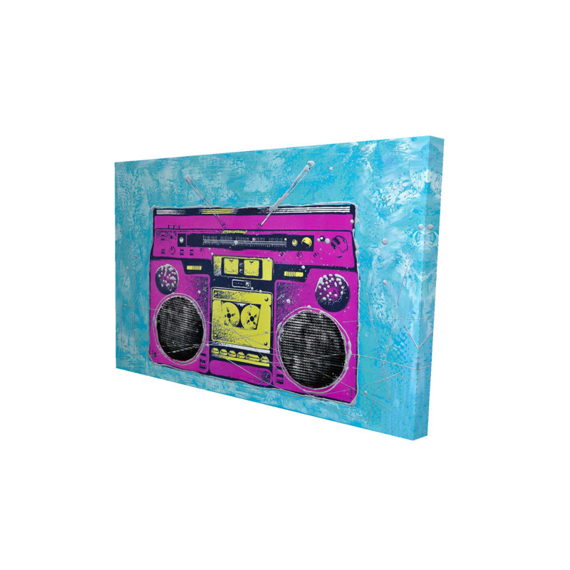 Toile rose rétro - Art mural décoratif Radio Home Musical