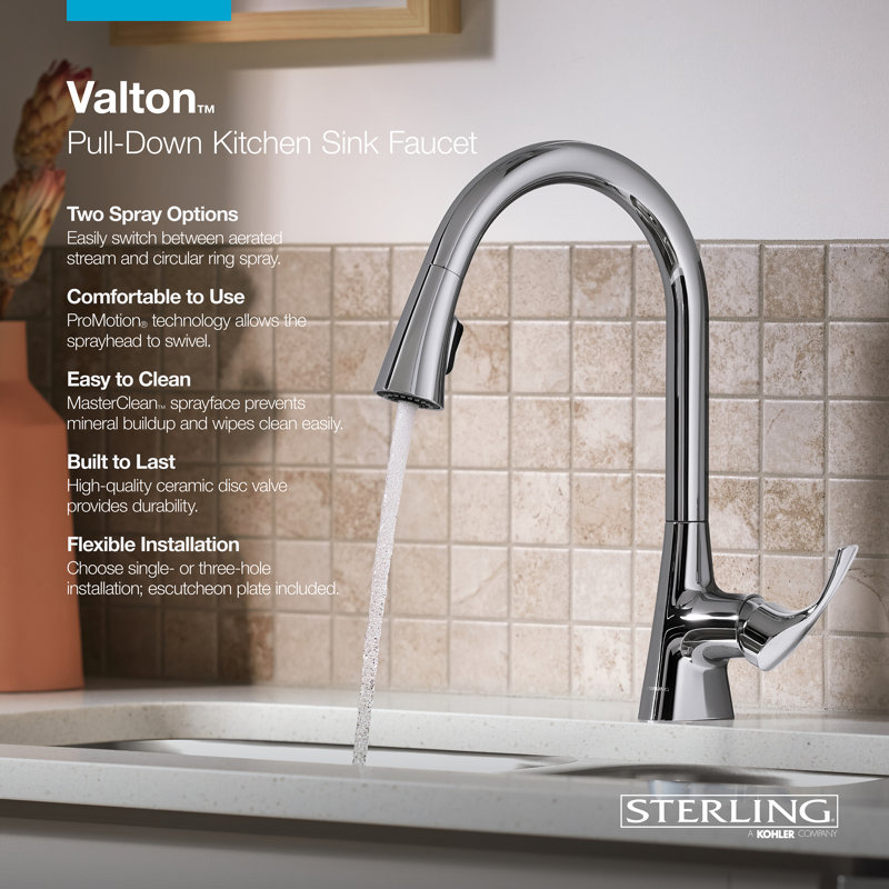 Valton Kitchen Faucet, Matte Black