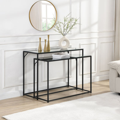 100cm Glass Top Console Table