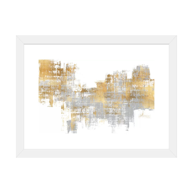 Reproduction d’art sur fond gris I par Alex Wise, Papier encadré blanc, Blanc, H 24 po x l 32 po x P 1 po