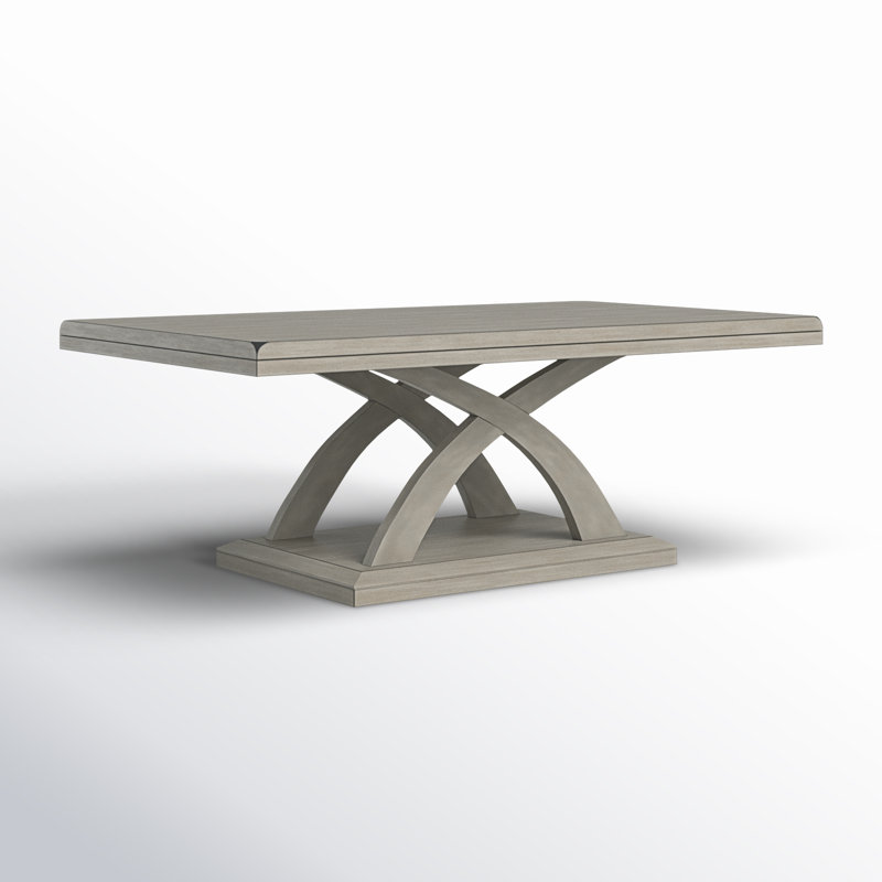 Table basse rectangulaire en bois massif et manufacturé Almeta, Gris clair