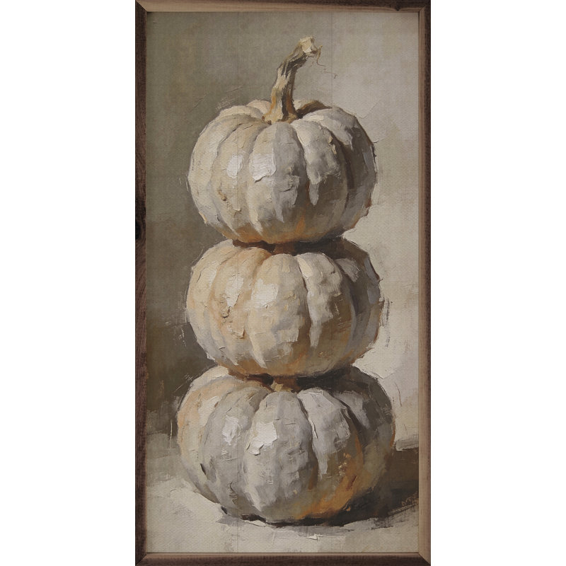 Soft Gray Pumpkin Stack, 16" H x 8" W