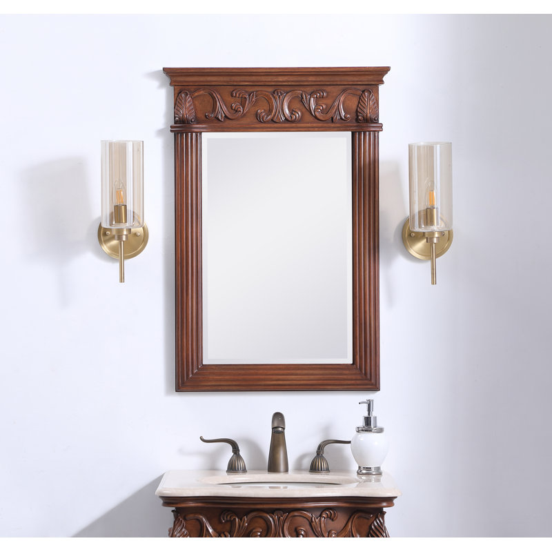 Miroir de salle de bain Aurillon, H 30 po x l 21 po, Teck