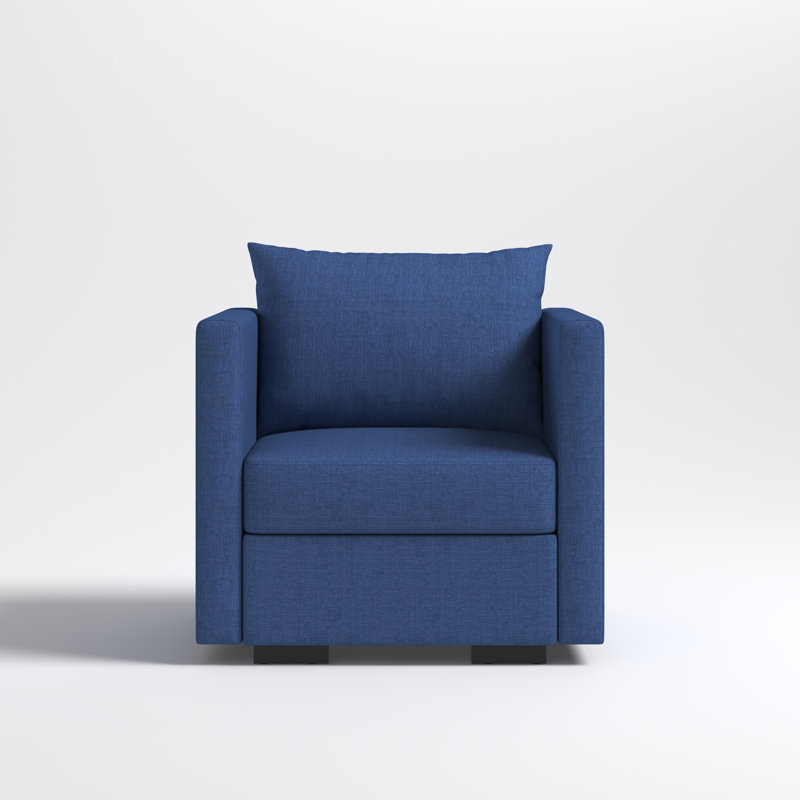 Modern Modular Accent Chair Stylish And Comfortable Seating For Any Room, Blue Polyester Blend
